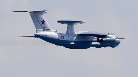 Getty Images A Beriev A-50 plane over Moscow (20 Jun 20 file pic)