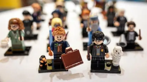 Getty Images Harry Potter Lego "Minifigures" on display at a "Dream Toys" event