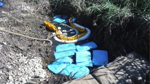 Natural Resources Wales The absorbent pads in the trenches