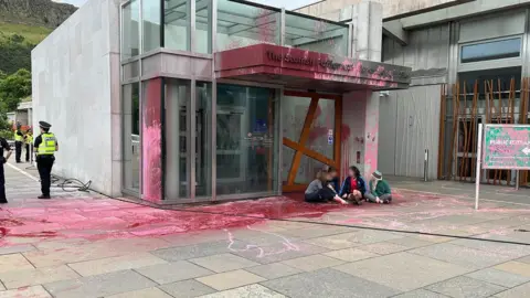 BBC Paint over Scottish Parliament