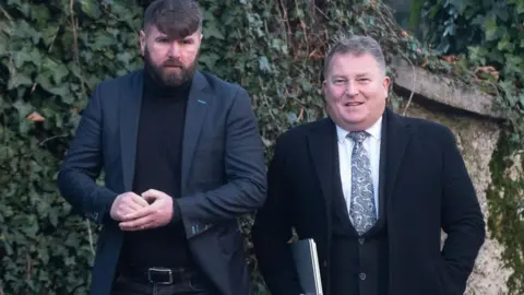 AFP Paddy McCourt and his solicitor Ciarán Shiels arriving at Bishop Street courthouse for the appeal