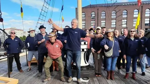 Lynmouth Shanty Crew on the SS Britannia at Bristol Shanty Festival 2023