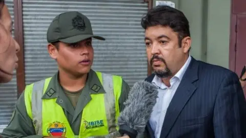 EPA Roberto Marrero leaving the Justice Palace building in Caracas, Venezuela 31 August 2015