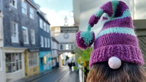 Visit Totnes Christmas gnome in Totnes