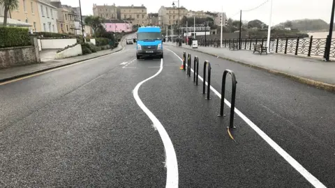 Clevedon seafront road markings dangerous and confusing