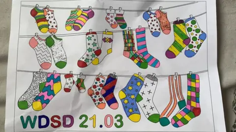 Lots of Socks Trail Coloured sock poster