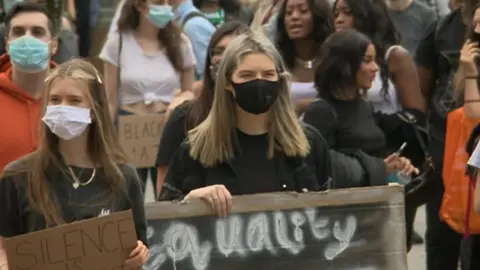 Black Lives Matter protesters in Newcastle