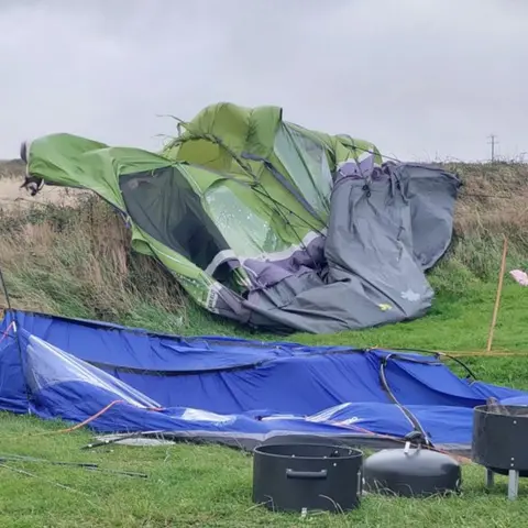 Mike Harrie Two tents have been flattened at Newgale