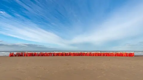 Edmund Shum Valley Rock Voices on the beach at Aberavon