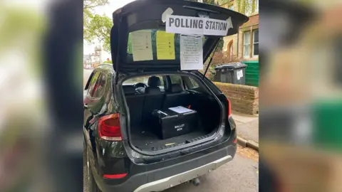 PA Media/Toby Porter Car boot polling station