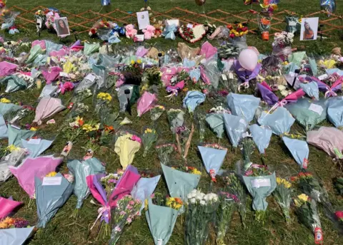 Flowers have been spread across King George's Park, Harryville, Ballymena