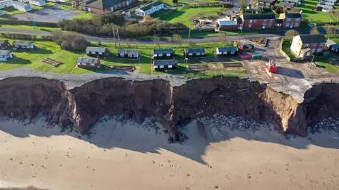 Getty Images Aerial view of coastal erosion