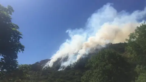 The fire on the mountains in Ceredigion