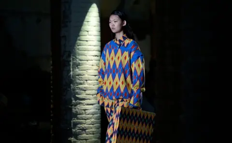 AFP A model presents a creation by South African brand Chulaap during the 080 Fashion Week in Barcelona on February 4, 2019.