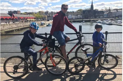 Stef Scott Stephen Scott with his sons Lewis and Alex