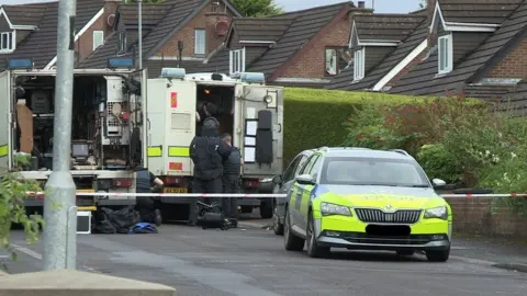 PSNI car on Rowallane Dale