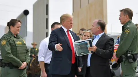 Getty Images President Trump sees wall prototypes