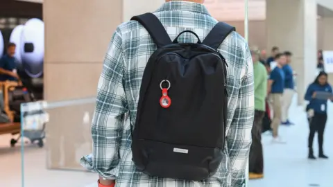 Getty Images AirTag on a backpack