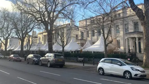 Carmelo Garcia A line of white marquees along The Promenade in Cheltenham