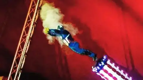 acrobat launched from cannon