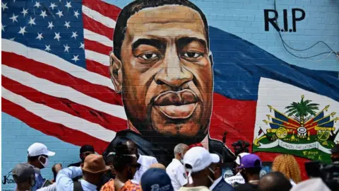 Getty Images A George Floyd mural in New York City