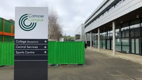 BBC A general view of the Catmose Leisure Centre in Oakham