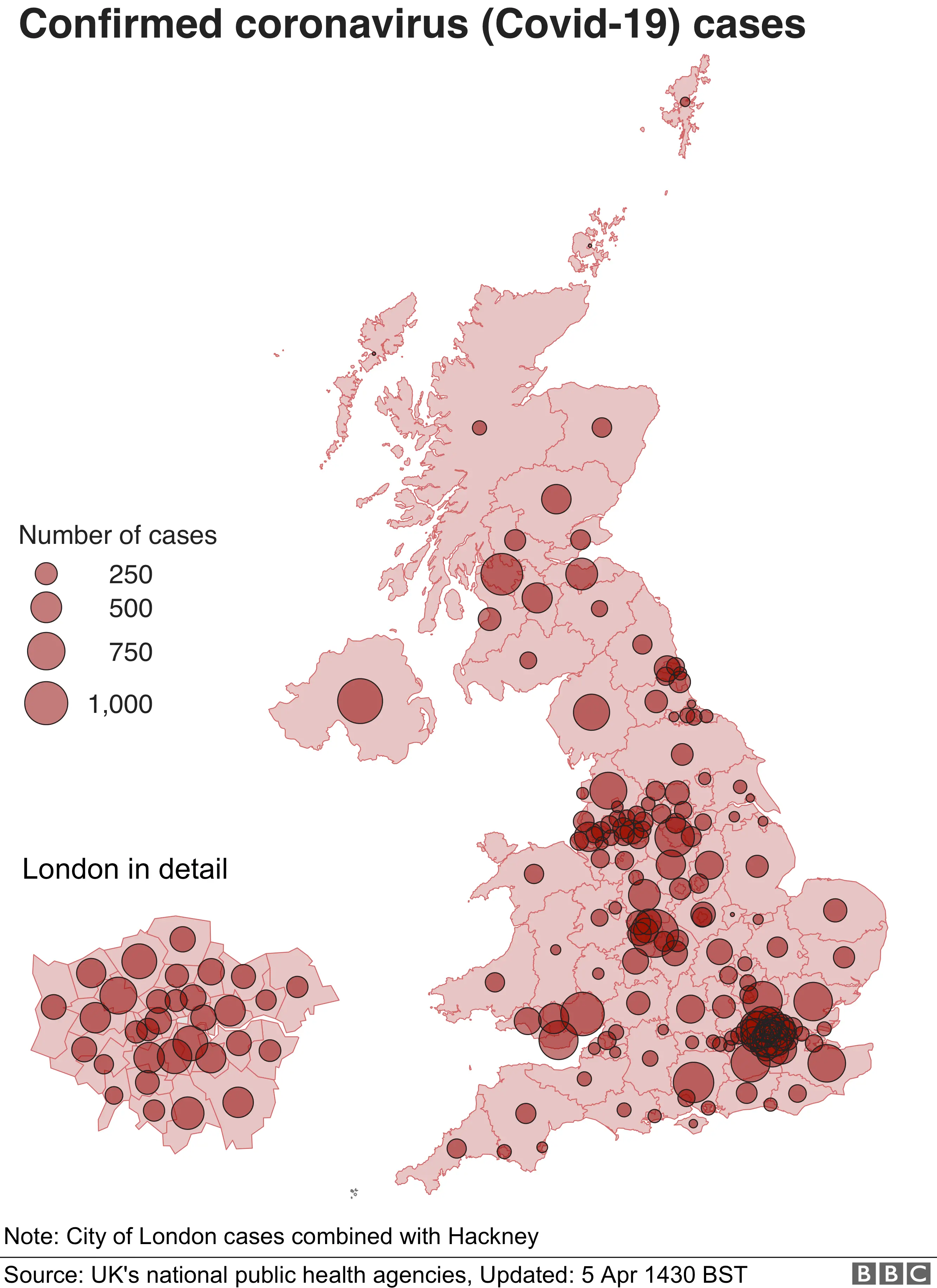 Map of coronavirus cases