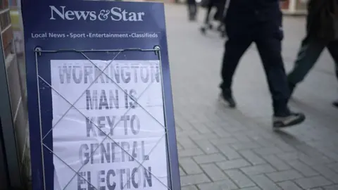 Getty Images "Workington man is key to general election" poster board