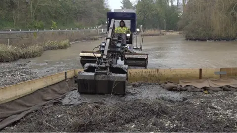 Paul Murphy / BBC Dredging of the pond