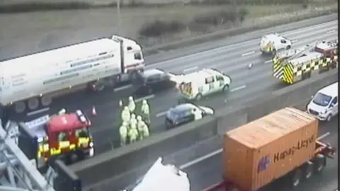 M25 reopened after rush hour crash near M11 leaves five mile queues