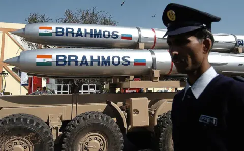 Getty Images BrahMos supersonic cruise missile developed as a joint venture between India and Russia