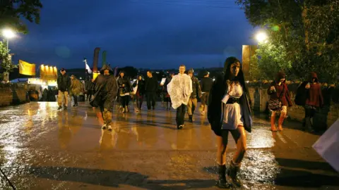 Rain at Glastonbury