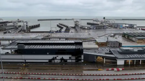 PA Media Landscape view of The Port of Dover and English Channel 