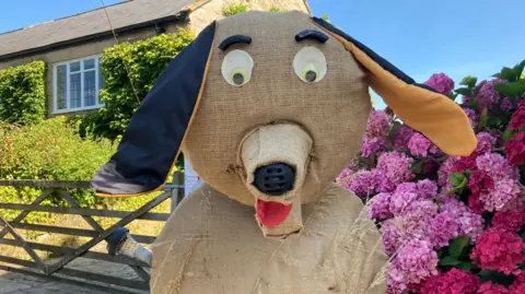 There are over twenty scarecrows in the village