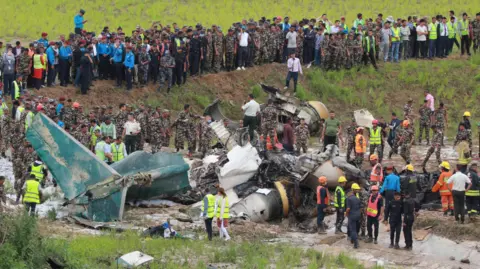 BBC  The Saurya Airlines plane that crashed in Nepal on Wednesday 24 July.