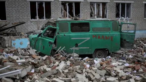 Destroyed Russian military vehicle, Sept '22