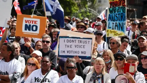 Getty Images A No rally in Sydney