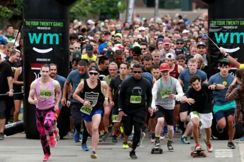Getty Images Marijuana enthusiasts run in the third annual 420 Games in San Francisco in 2016