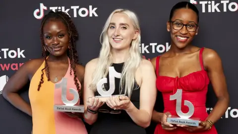 TikTok Book Awards From left to right: Bolu Babalola, Holly Jackson and Eden Victoria