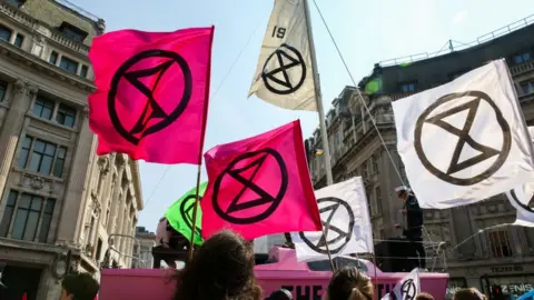 Getty Images Extinction Rebellion flags