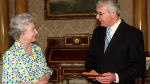 PA The Queen and John Major