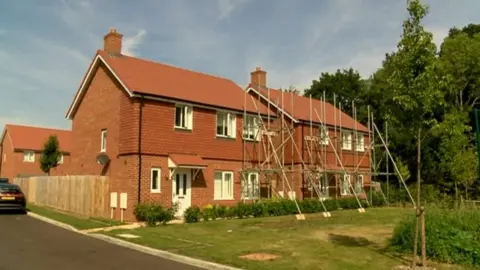 House with scaffolding