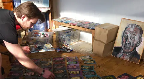 Submitted to BBC Artist Dan Llywelyn Hall was commissioned to paint portraits of all 133 fighters