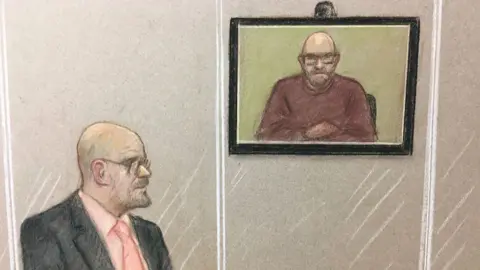 Julia Quenzler Court artist sketch of Jack Addis and Jeremy Laxton at Westminster Magistrates' Court