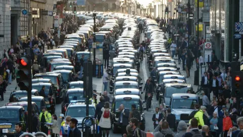 PA Black cab protest in London