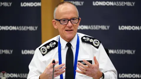 PA Media Metropolitan Police Commissioner Sir Mark Rowley appearing before the London Assembly Police and Crime Committee at City Hall in east London