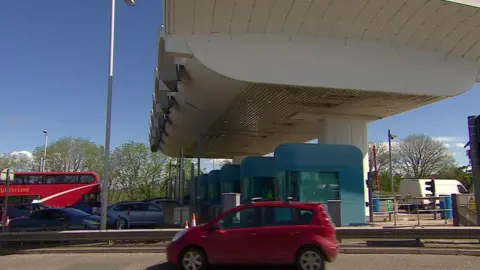 BBC A photo of the tolls at Tamar Bridge