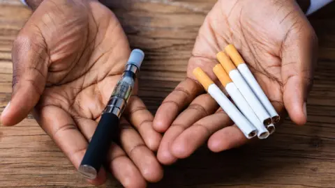 Getty Images Vaping vs smoking