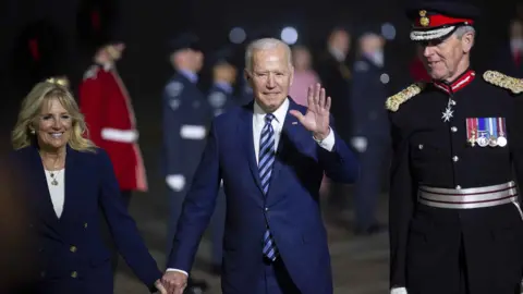 Getty Images President Biden arriving in Newquay, 9 June 2021