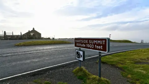 David Britton Estates Hartside summit sign and cafe